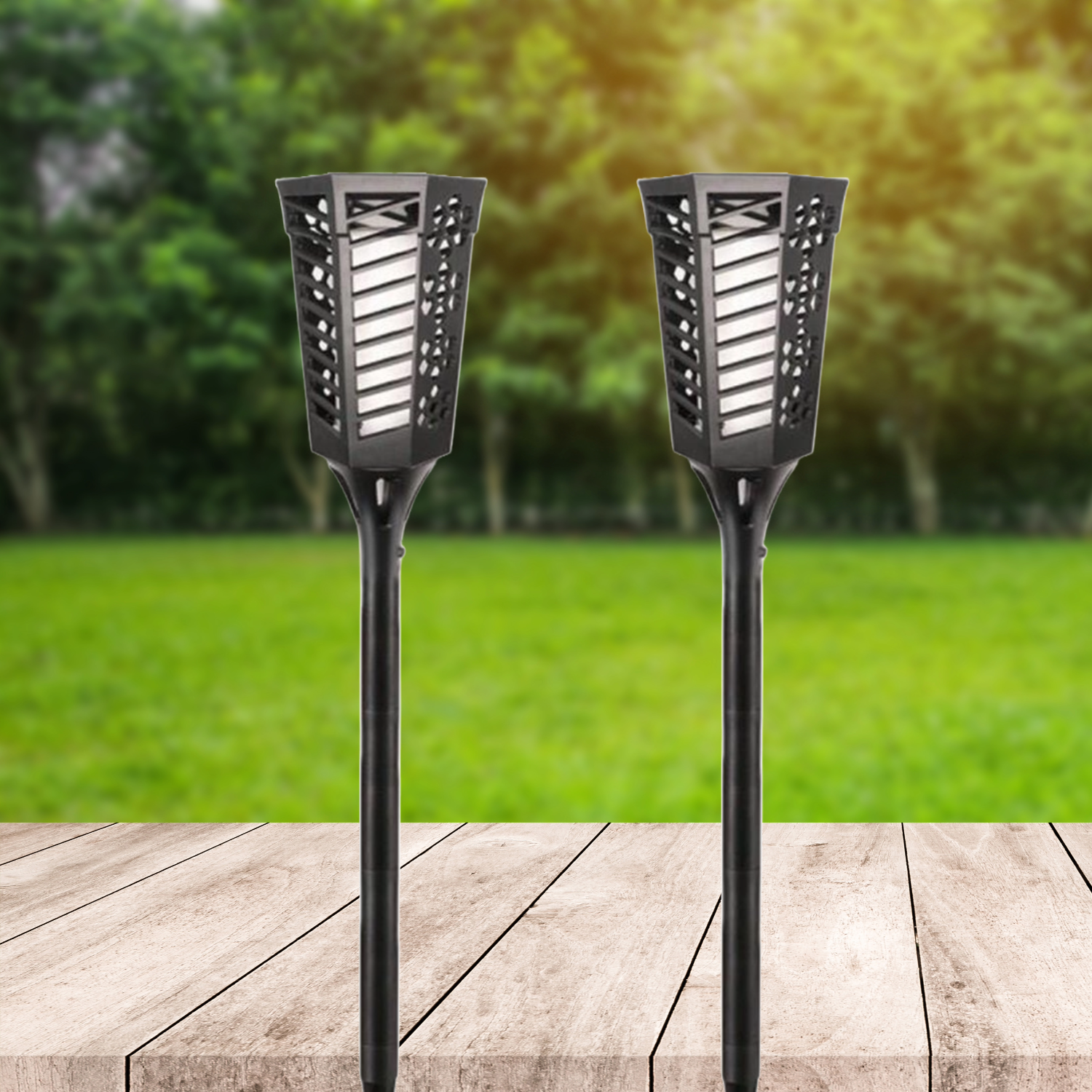 Solar Hexagon Torch Light Flame (Warmwhite)