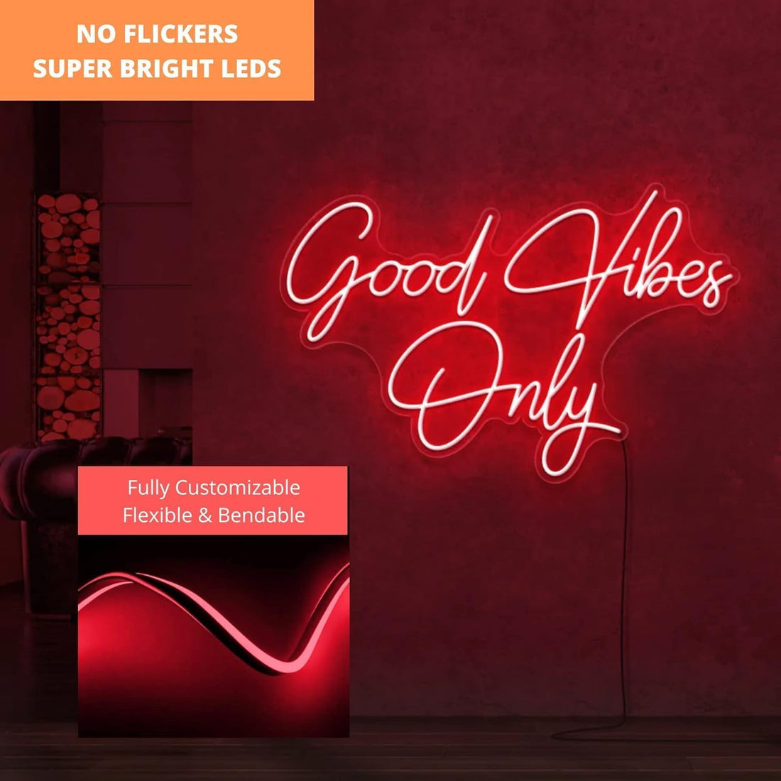 Neon LED Strip Rope Light 5M With 12V Adapter