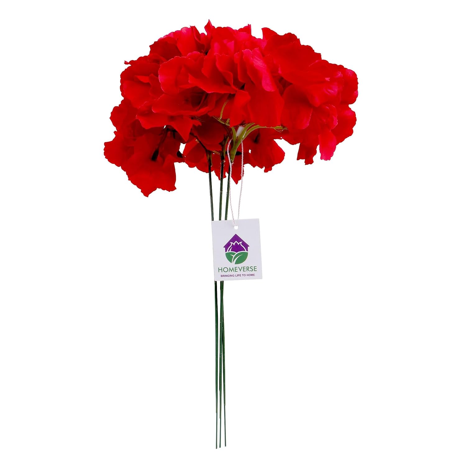 3 Pcs Hydrangea Artificial Flowers With Detachable Stems - Faux Silk for Decorations, Wedding Decor, DIY Centerpieces, Wreath (Red)