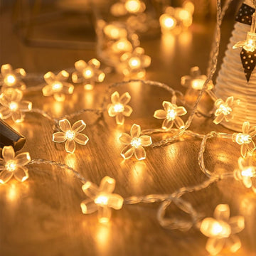 Flower Fairy String Lights | 10 LED, 3 Meter | Warm White Plug-in Blossom Lights for Balcony, Garden, Bedroom, Party, Diwali, Wedding, Indoor Outdoor Decoration