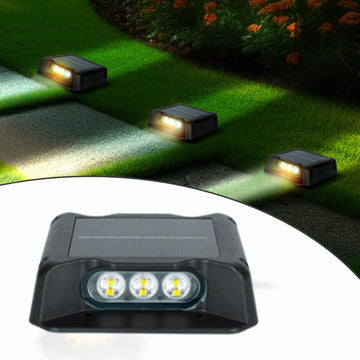 Abs Solar LED Path Lights | 5.5V 250mA Solar-Powered | 6 LEDs | 1800mAh Battery | IP65 Waterproof | Ambient Lighting for Garden,Patio,Yard,Walkways,Driveways,Party,Wedding,Pool - Warm White