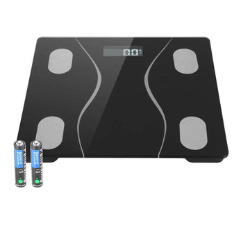 Bluetooth Smart Body Weight Scale | Tracks via App | Sleek 6mm Glass, Backlit LCD, Auto On/Off, Step-On, 180kg Capacity | Digital Fitness Scale for Bathroom & Home Use