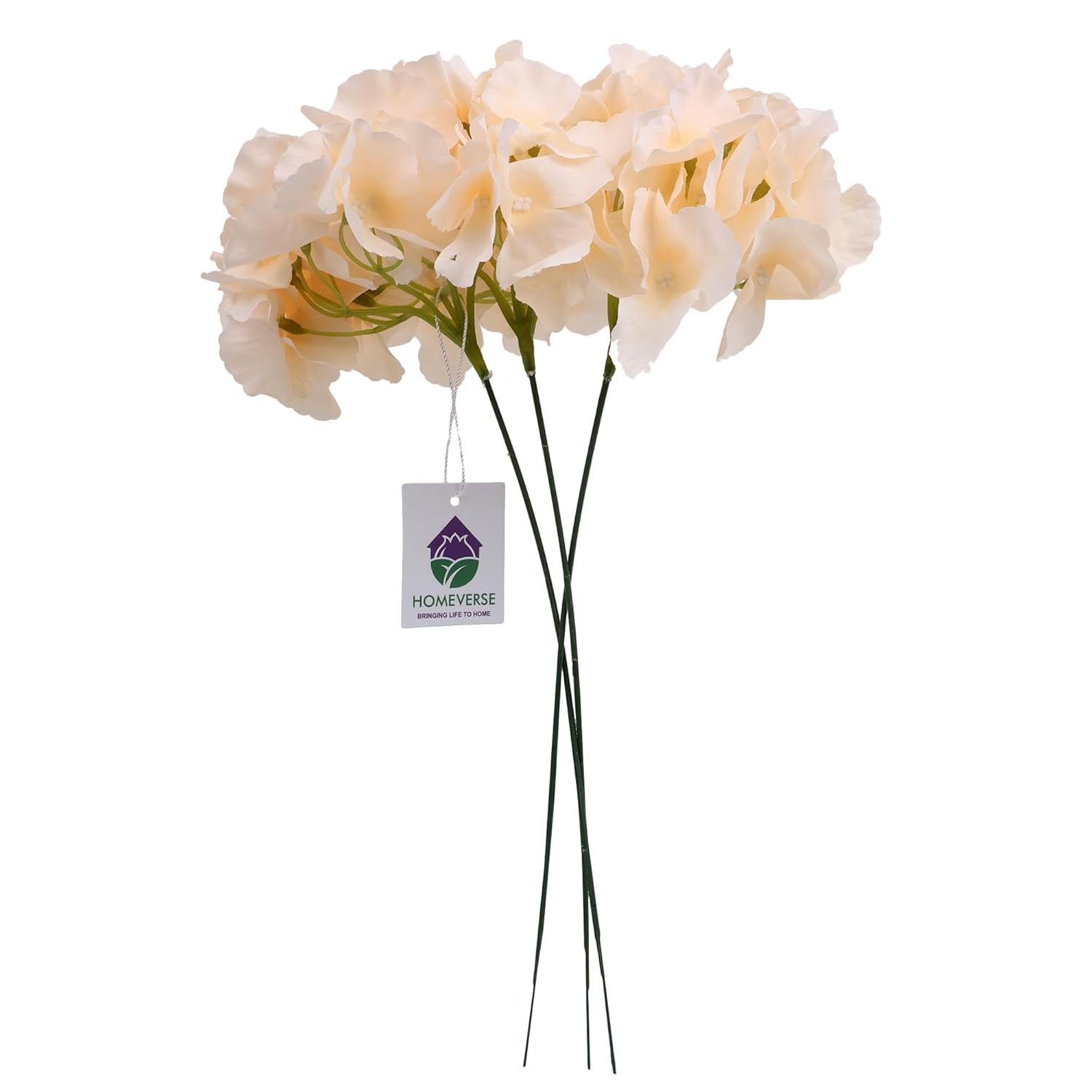 3 Pcs Artificial Hydrangea With Detachable Stems, Faux Silk Flowers for Decorations, Wedding Decor, DIY Centerpieces, Wreath (Blush Peach)