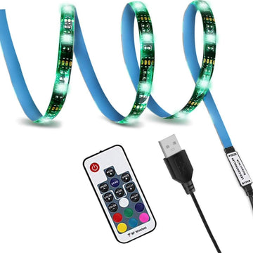 LITVERSE USB Powered LED Strip Light TV Backlight RGB Led Lights with RF 17Key Remote TV/PC Background Bias Lighting for Indoor DIY Decoration(2 Meter for 32-40" TV's)