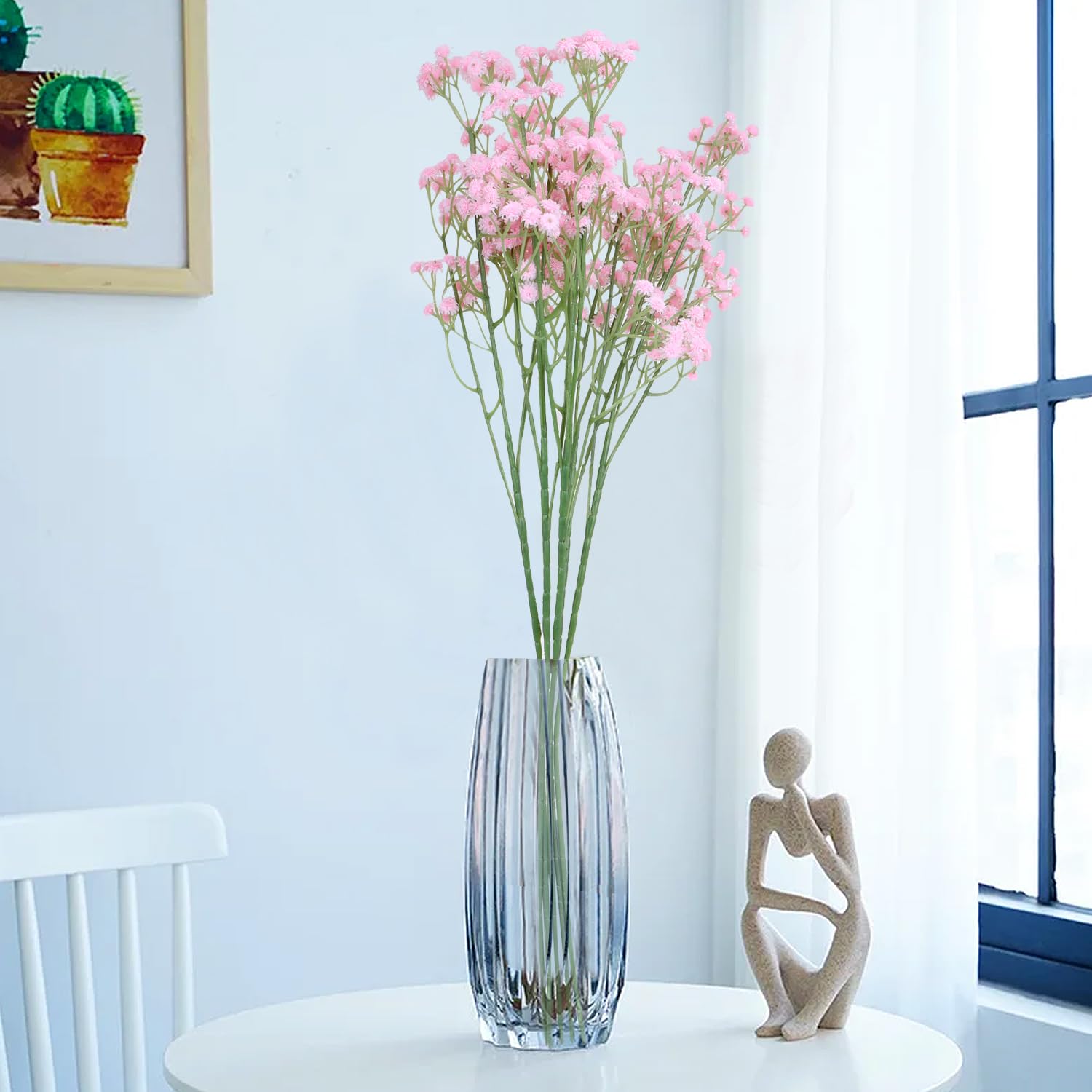 Baby Breath/Gypsophila Artificial Fake Silk Plants Wedding Party Decoration Real Touch Flowers DIY Home Garden(Pink-05)