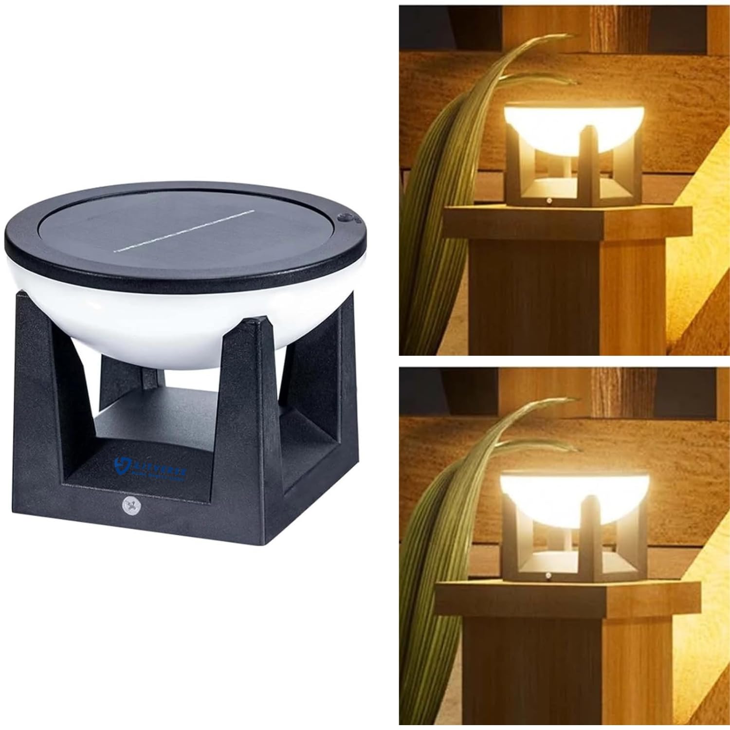 Solar Post Pillar Lamp Round-warmwhite (2Mode)