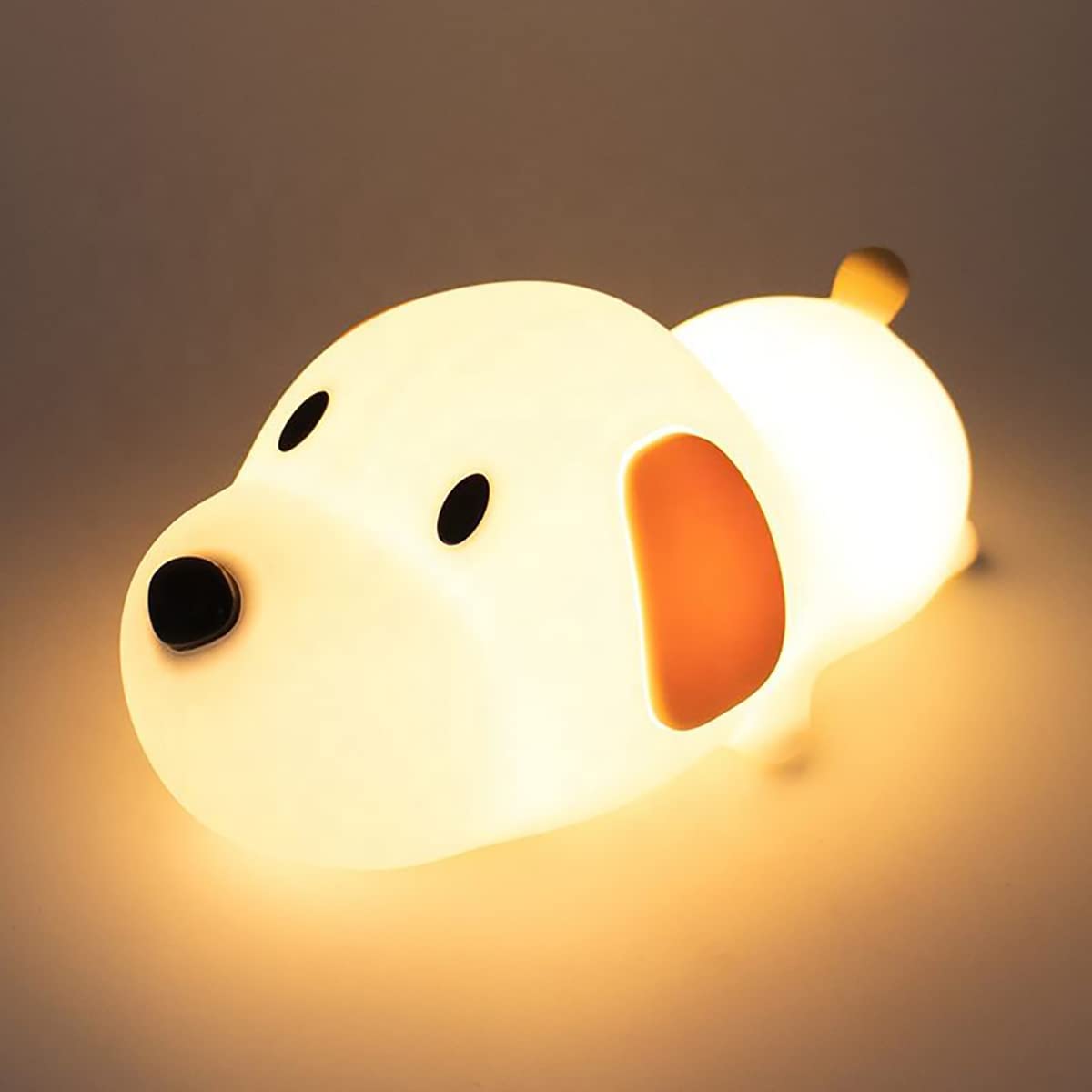 Puppy Night Light for Kids – Soft Silicone Animal Lamp with Rechargeable and Touch Control, Cute Squishy Bedside Lamp for Baby Room & Gifts (Multi Color)