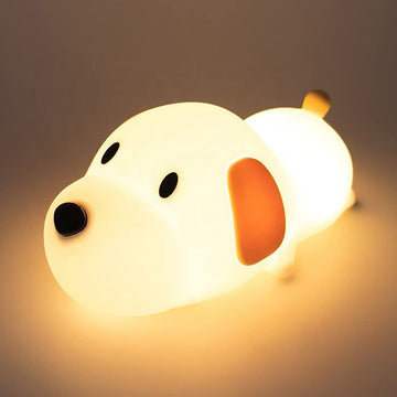 Puppy Night Light for Kids – Soft Silicone Animal Lamp with Rechargeable and Touch Control, Cute Squishy Bedside Lamp for Baby Room & Gifts (Multi Color)