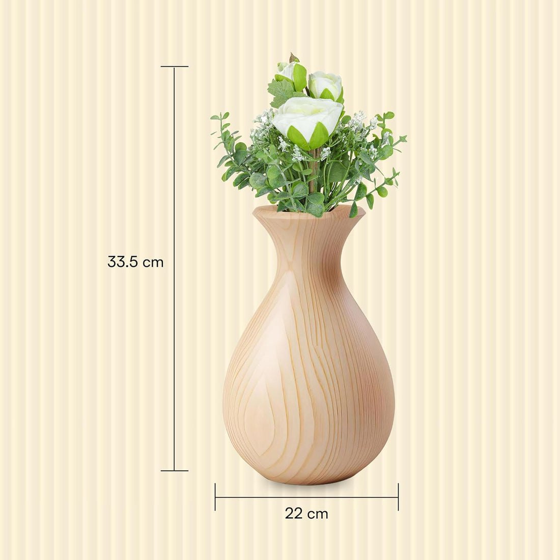 Rose Bouquet with Greenery, 30 cm | Flower Arrangement, Fake Plastic Flowers for Home, Wedding, Garden Party Decoration,Artificial Rose (White Colour)