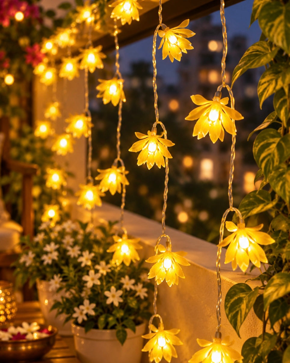 Flower Glow 60 LED String Lights – Cool White