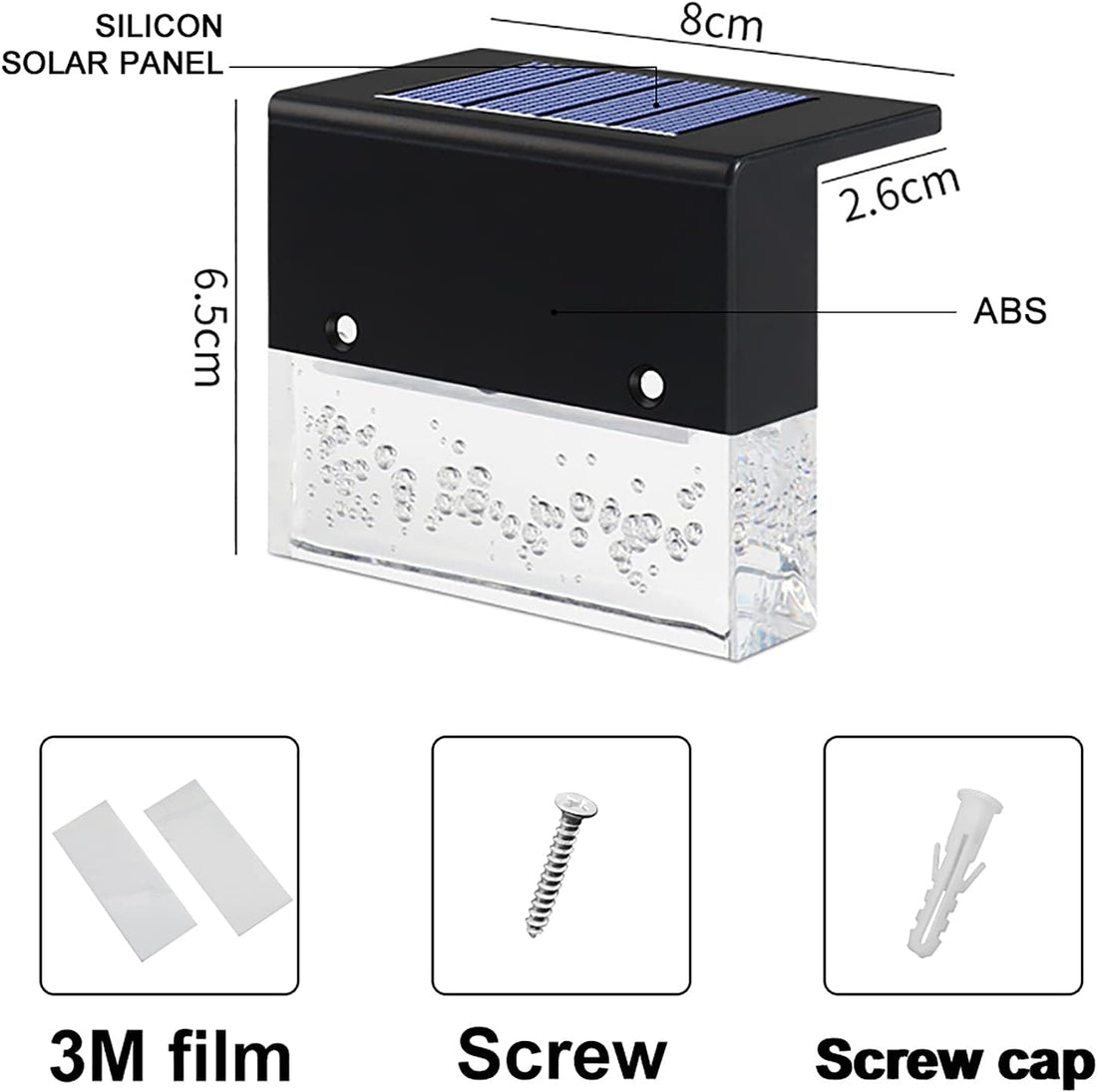 Solar Deck Lights Outdoor Fence Solar Lights-Warm White/RGBColor