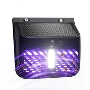 Solar Floodlight with Built-in Bug Zapper | UV 365–395nm Mosquito Killer Lamp | Waterproof Outdoor Solar Light with Motion Sensor | Auto On/Off | Garden, Balcony, Patio Protection