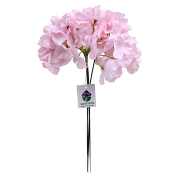 HOMEVERSE 03 Pcs Hydrangea Artificial Flowers -Light Pink