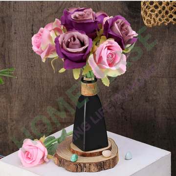 Artificial flower Rose Purple+Pink 12pcs